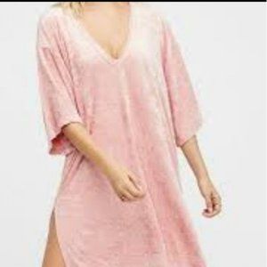 Free People We The Free Luxe Tee Pink Velvet Tunic